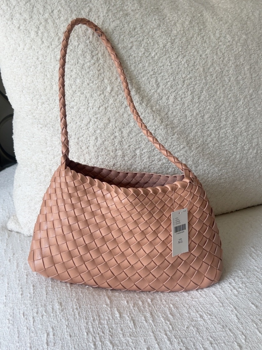 Anthropologie Blush Pink Woven Shoulder Bag — NWT